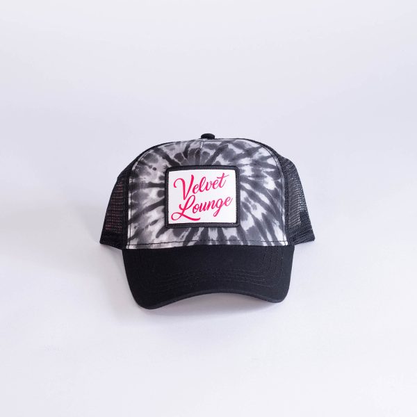 Black and White Tie-Dye Trucker Hat